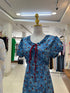 Floral Round Neck Puff Short Sleeves Maxi Dress